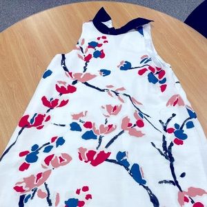 White and floral a line dress